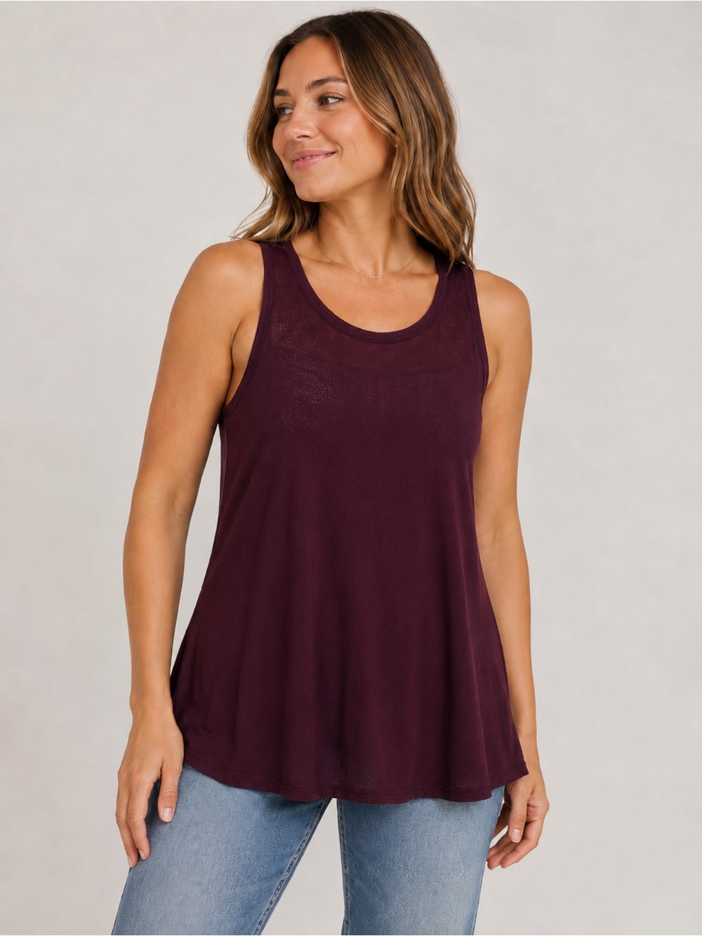 Old Navy Burgundy Swing Tank Top Women’s Medium 100% Rayon Sleeveless